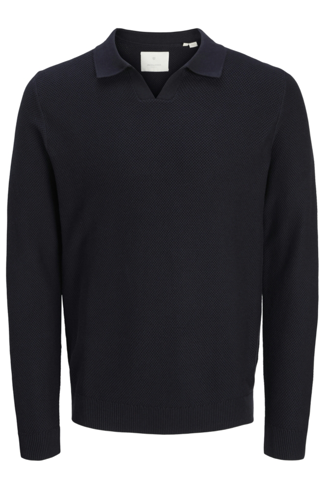 JPRBLAEASTON KNIT SPLIT NECK LS SN 12281736 Night Sky